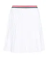 Thom Browne Rwb-stripe Pleated Miniskirt In White