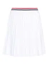 Thom Browne Rwb-stripe Pleated Miniskirt In White