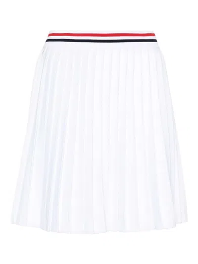 THOM BROWNE RWB-STRIPE PLEATED MINISKIRT