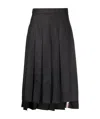 Thom Browne Rwb Stripe Pleated Skirt In Black