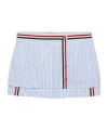Thom Browne Rwb-stripe Pleated Wrap Skirt In Blue