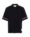 Thom Browne Polo Shirt With Lapel Short Sleeve In Blue