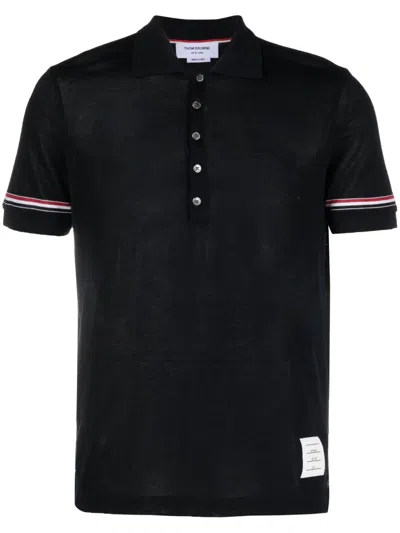 Thom Browne Rwb-stripe Polo Shirt In Dark Blue