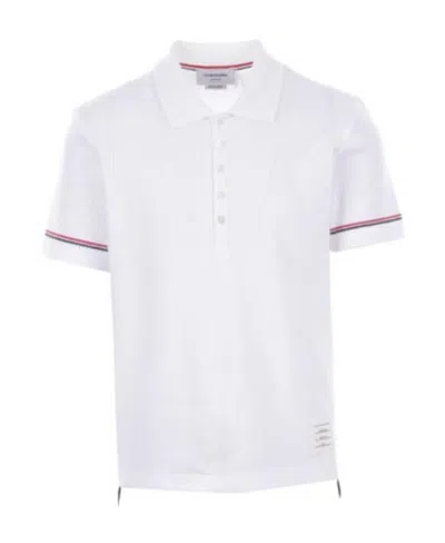THOM BROWNE RWB MICRO THERMAL POLO SHIRT