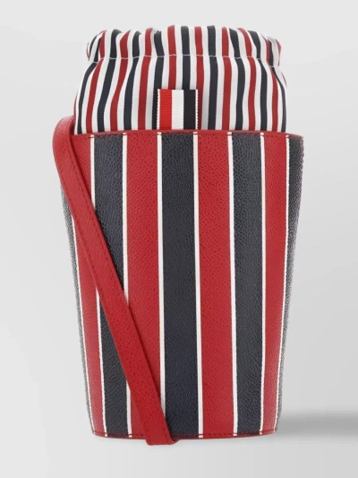 Thom Browne Printed Leather Mini Bucket Bag In Multicoloured