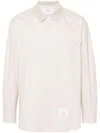 Thom Browne Rwb Stripe-print Cotton Overshirt In Neutrals