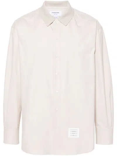 Thom Browne Rwb Stripe-print Cotton Overshirt In Neutrals