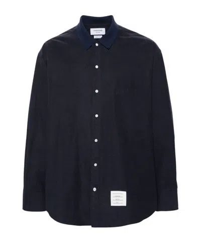 Thom Browne Rwb Stripe-print Flannel Shirt In Black