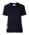 Thom Browne Navy Blue Stripe Detail T-shirt In Black