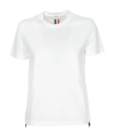 THOM BROWNE THOM BROWNE RWB STRIPE ASYMMETRIC HEM T-SHIRT