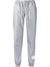Thom Browne Rwb Stripe Ripstop Track Pants In Grey