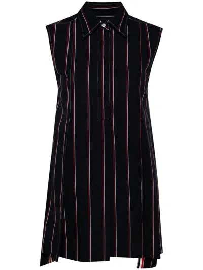 THOM BROWNE RWB-STRIPE SHIRT DRESS