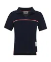 Thom Browne Rwb-stripe Short-sleeved Pólo Shirt In Black