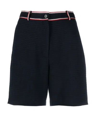Thom Browne Rwb Stripe Shorts In Blue
