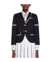 Thom Browne Rwb Stripe Single-breasted Blazer In Black