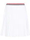 Thom Browne Rwb-stripe Pleated Miniskirt In Weiss