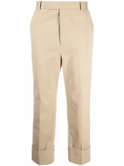 Thom Browne Rwb-stripe Straight-leg Trousers In Neutrals