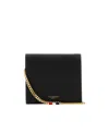 Thom Browne Women Black Leather Card Holder In Black