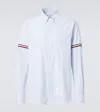 Thom Browne Rwb Stripe Striped Cotton Shirt In Blue