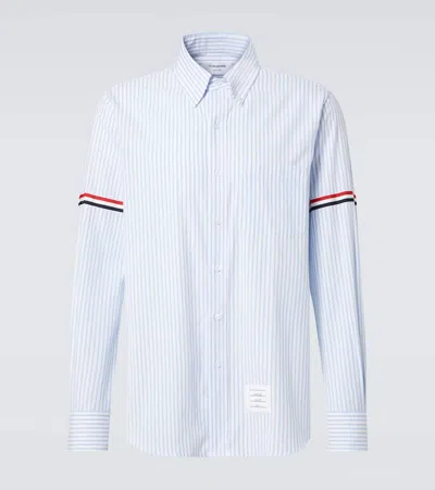 Thom Browne Rwb Stripe Striped Cotton Shirt In Maroon