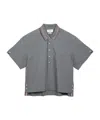 Thom Browne Striped Short-sleeved Shirt In Gray