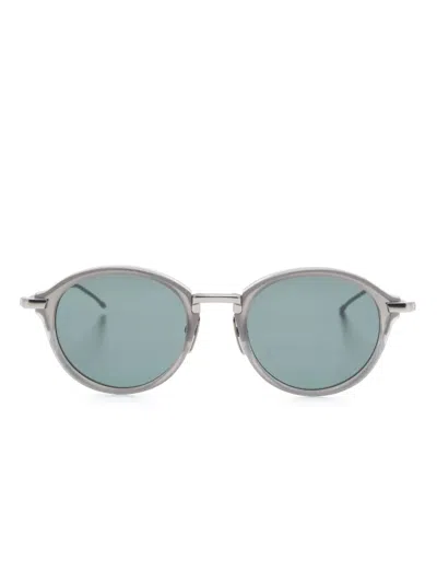 Thom Browne Sonnenbrille Mit Rwb-streifen In Silber
