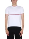 Thom Browne Double-stripe Cotton T-shirt In White