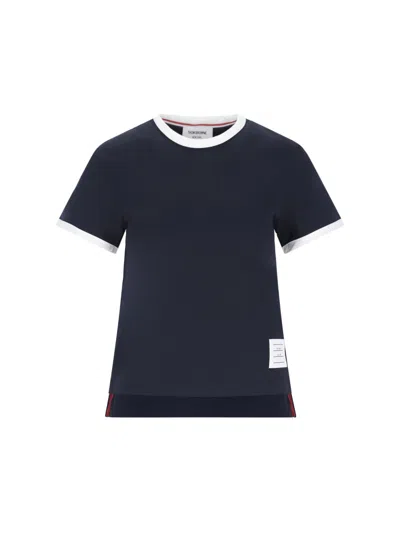 Thom Browne Asymmetric Hem T-shirt In Blue