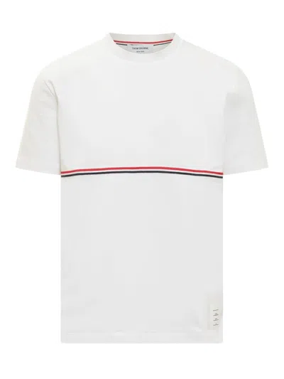 Thom Browne Rwb Stripe T-shirt In White