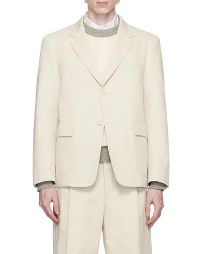 Thom Browne Rwb-stripe Tailored Blazer In White