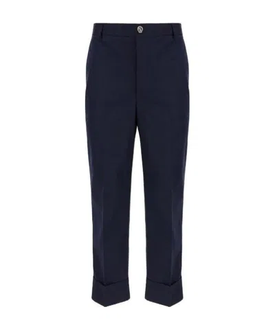 Thom Browne Rwb Stripe Tailored Trousers In Black