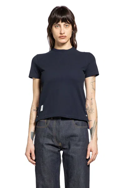 Thom Browne Rwb Stripe Tee In Blue