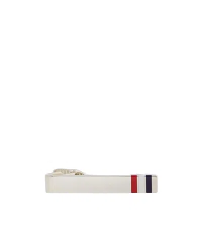 Thom Browne Rwb Stripe Tie Clip In White