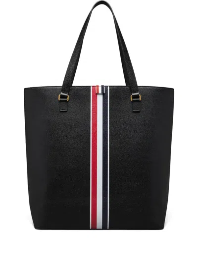 Thom Browne Rwb-stripe Tote Bag In Black