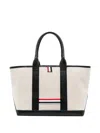 Thom Browne Medium Rwb-stripe Tote Bag In Neutrals
