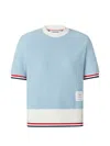 Thom Browne Rwb 스트라이프 트위드 티셔츠 In Blue