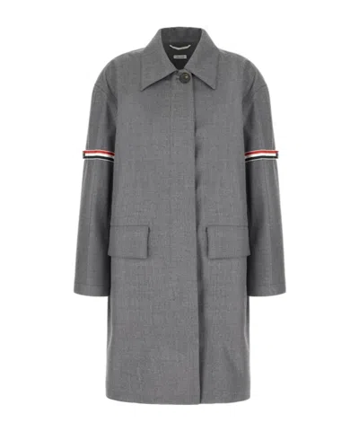 THOM BROWNE THOM BROWNE RWB-STRIPE DROP SHOULDER TWILL COAT