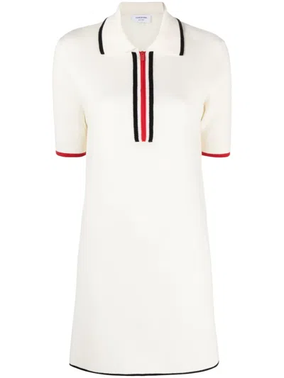Thom Browne Rwb-stripe Virgin Wool Dress In Neutrals