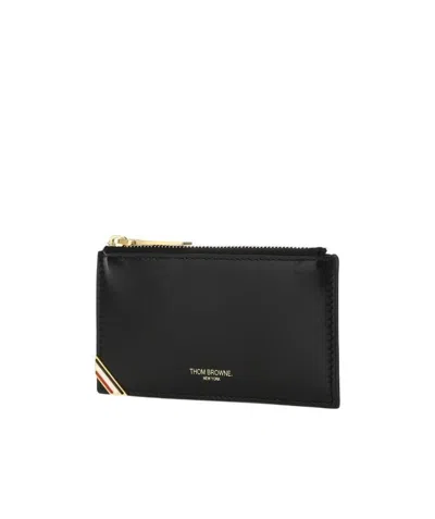 Thom Browne Rwb Stripe Wallet In Black