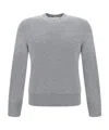 Thom Browne Pique Sweater Knitwear Grey In Gray