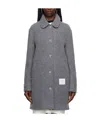 Thom Browne Rwb-stripe Wool Overcoat In Gray