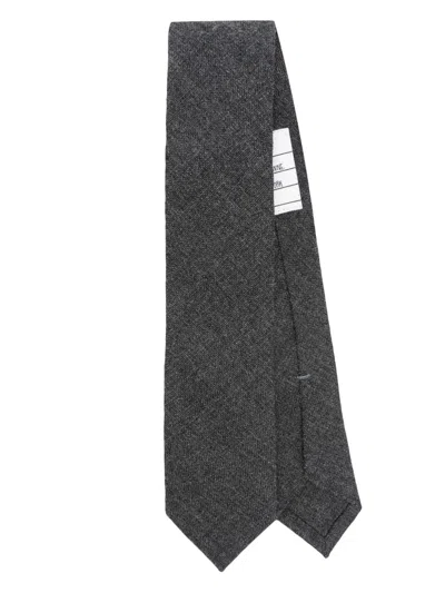Thom Browne Rwb-stripe Wool Tie In Grey