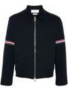 Thom Browne Rwb-stripe Zip-up Jacket In Blue