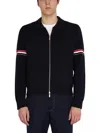 Thom Browne Striped Cashmere Sweatshirt In Black