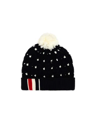 Thom Browne Rwb Striped Knitted Beanie In Black