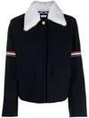Thom Browne Jacke Mit Shearling-kragen In Blau