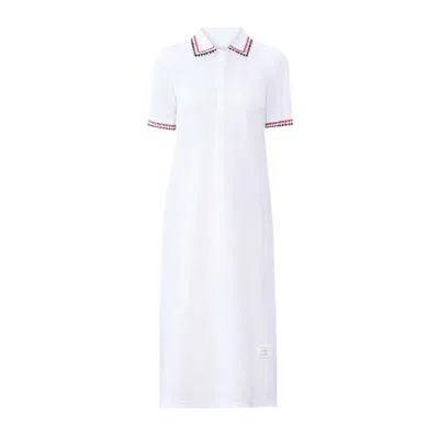 Thom Browne Embroidered Cotton-piqué Midi Shirt Dress In Multi