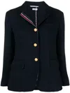 Thom Browne Rwb-striped Tweed Blazer In Blue