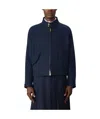 Thom Browne Rwb-striped Tweed Bomber Jacket In Blue