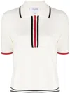 Thom Browne Milano Wool Polo Shirt In White